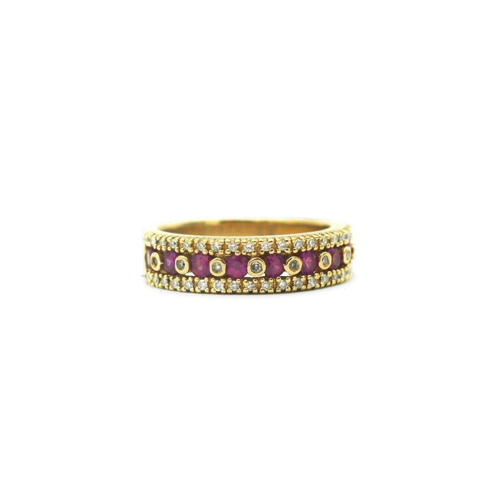 Effy 14k Gold Ruby Diamond Ring - image 1